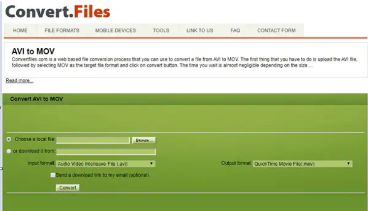 Convertfiles, unlike other rare irresponsive free online converters, is favourably recommended.