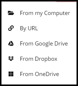 Additional upload options