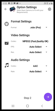 Select output format